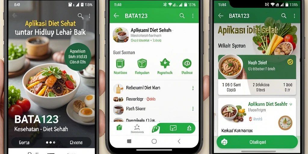 Antarmuka BATA123 dengan fitur diet sehat yang menarik.