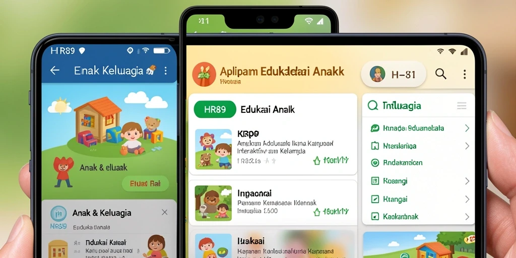 Screenshot antarmuka HR89 menampilkan permainan edukatif yang menarik bagi anak.