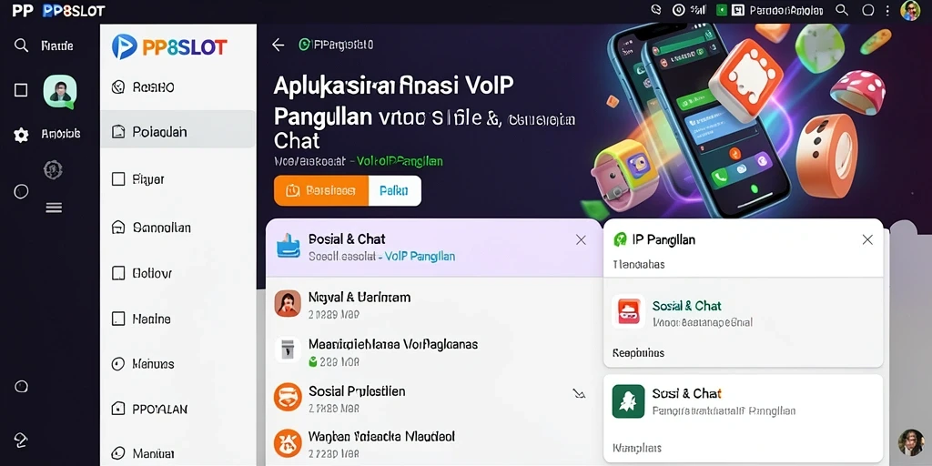 Antarmuka aplikasi PP8SLOT dengan fitur VoIP Panggilan.